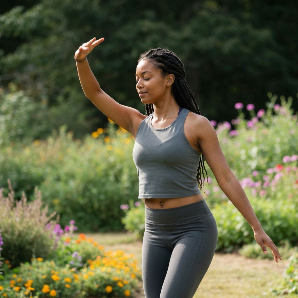 Person engaged in gentle physical activity